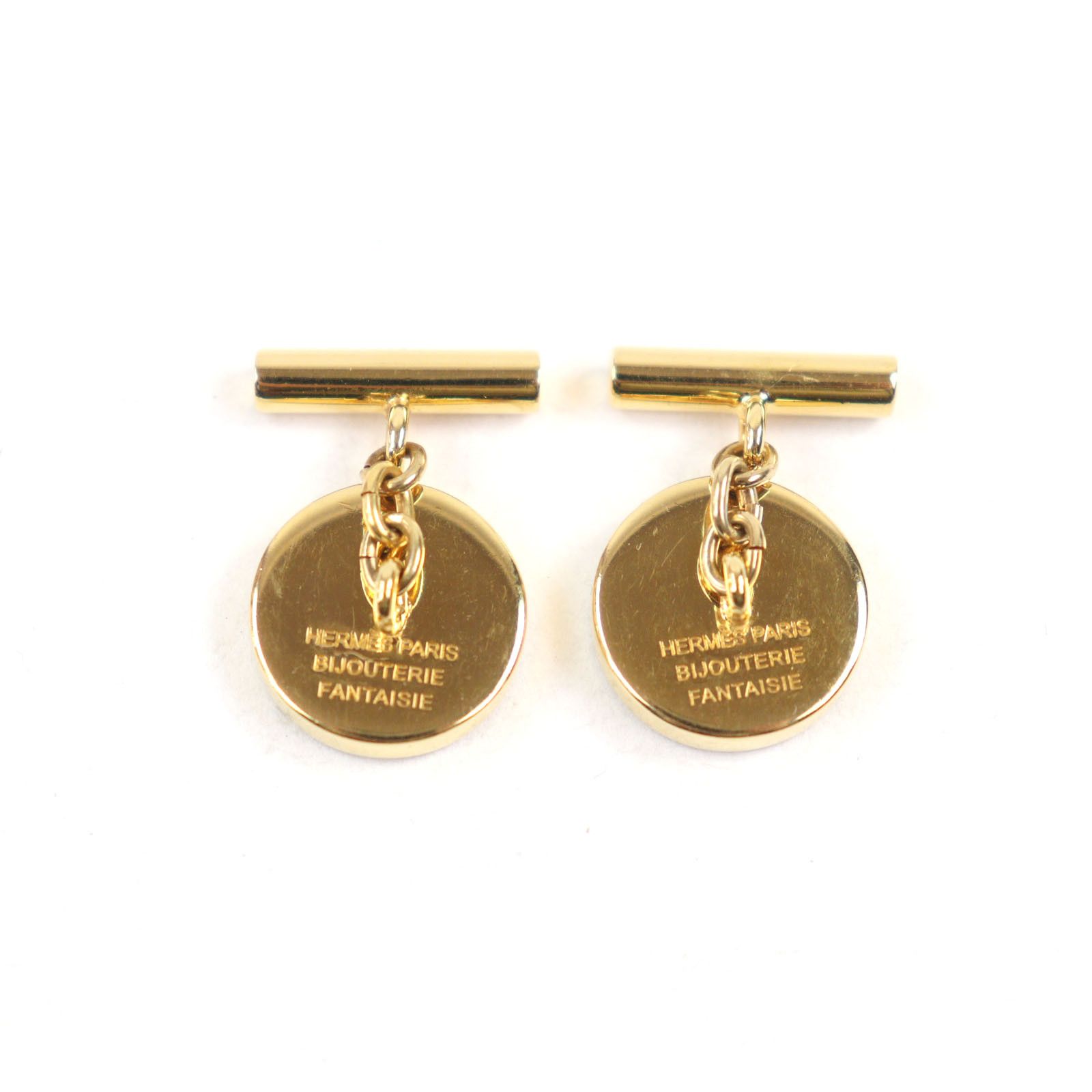 Hermes Hermes Hermes Corozo Carriage Logo Cufflinks Natural Material Cufflinks Size ONE SIZE - 4 Thumbnail