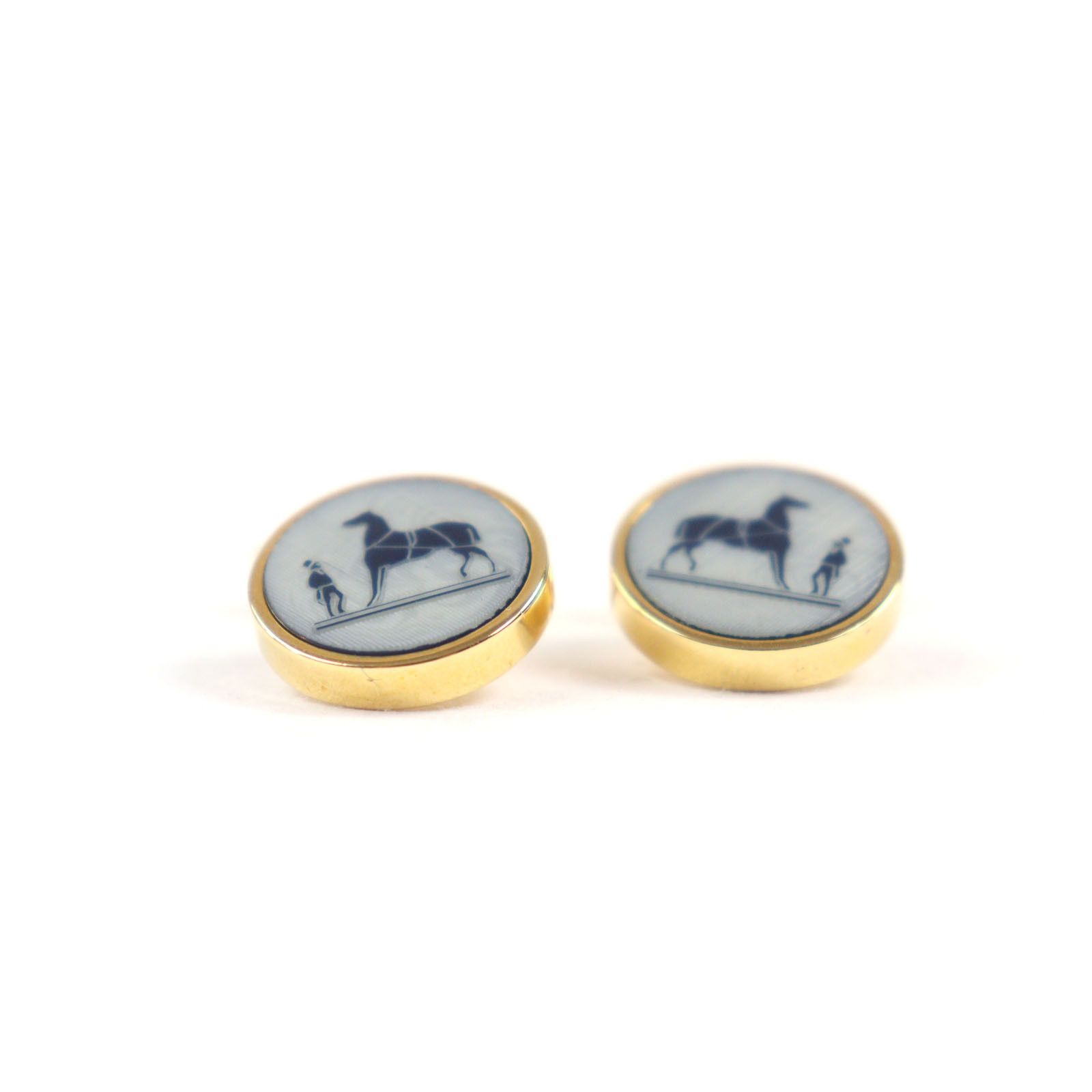Hermes Hermes Hermes Corozo Carriage Logo Cufflinks Natural Material Cufflinks Size ONE SIZE - 5 Thumbnail