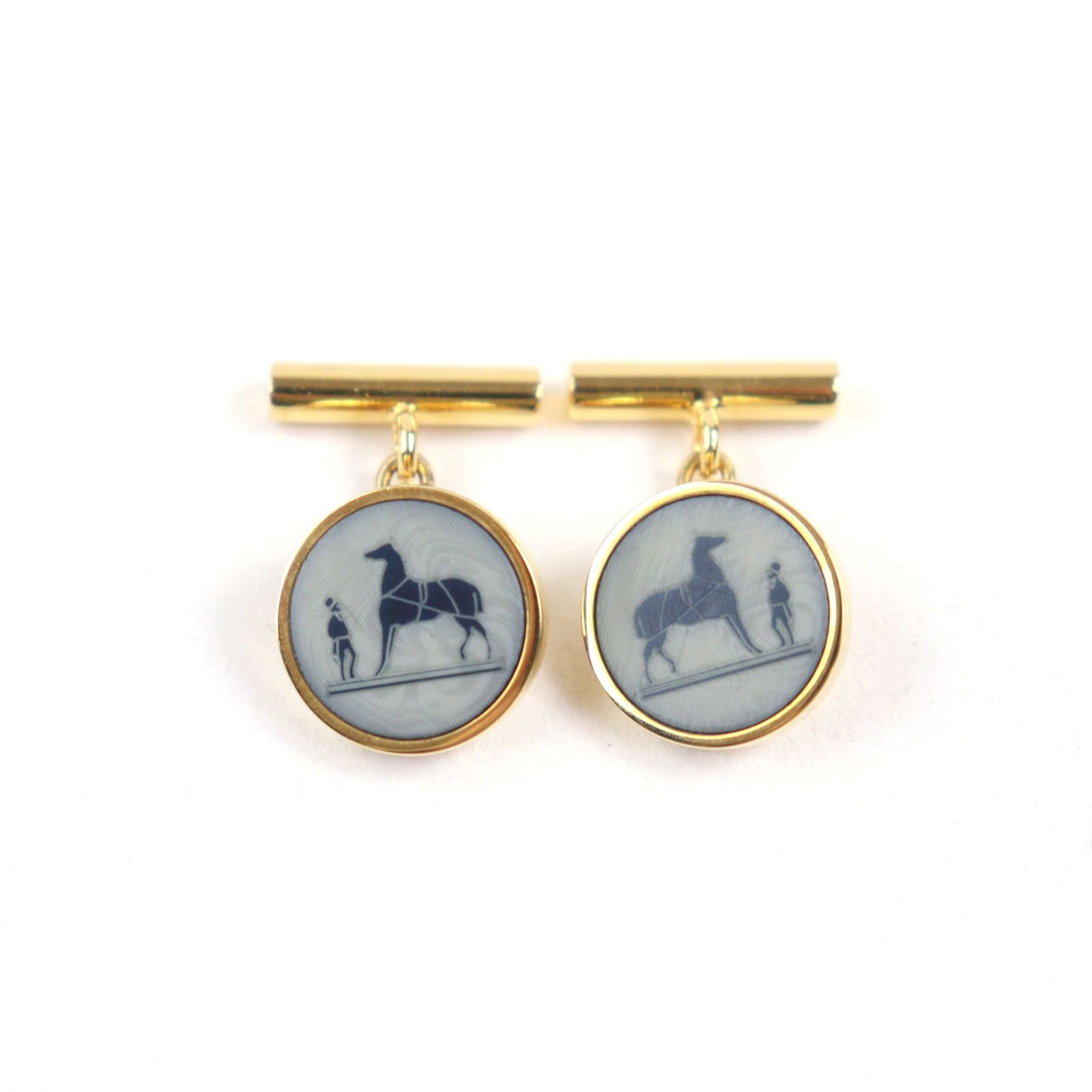 Hermes Hermes Hermes Corozo Carriage Logo Cufflinks Natural Material Cufflinks Size ONE SIZE - 3 Thumbnail