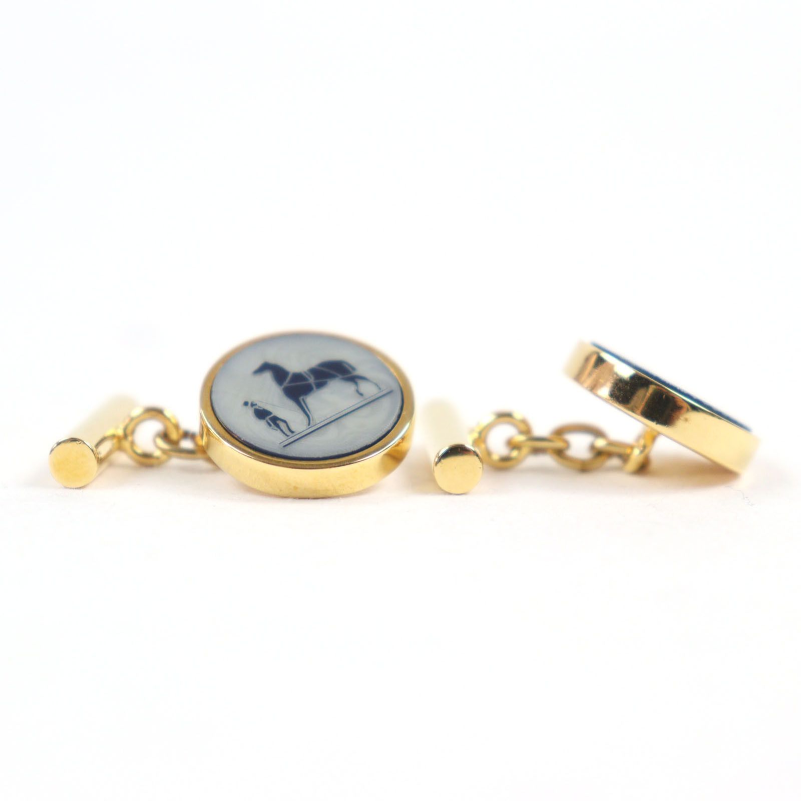 Hermes Hermes Hermes Corozo Carriage Logo Cufflinks Natural Material Cufflinks Size ONE SIZE - 8 Thumbnail