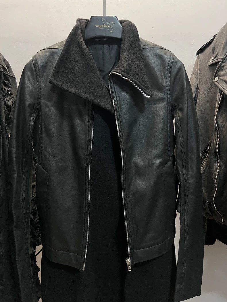 Rick Owens Rick Owens Leather Paneled Wool Coat Size US S / EU 44-46 / 1 - 4 Thumbnail