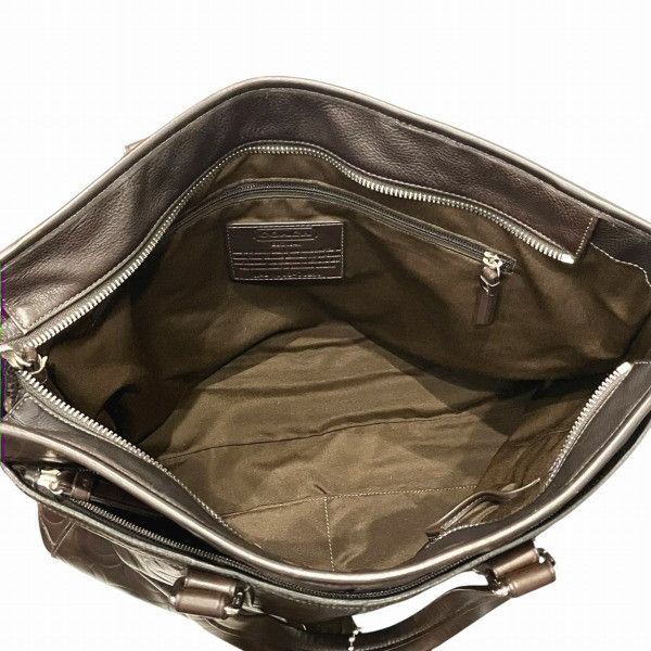 Coach Coach Op Art Leather 2way Bag Leather Business Bag 70253