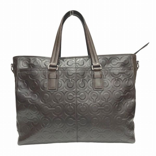 【美品】COACH コーチ70253 オプアートビジネスバッグ　2way A4 COACH コーチ 70253 オプアート 2WAY トートバッグ レザー メンズ