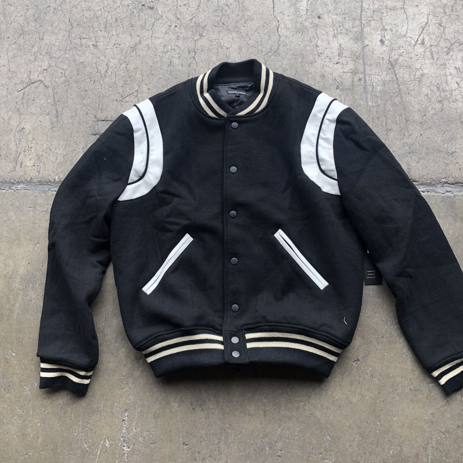 Embellish Saint Laurent Style Black Varsity Jacket Size US XL / EU 56 / 4 - 4 Thumbnail