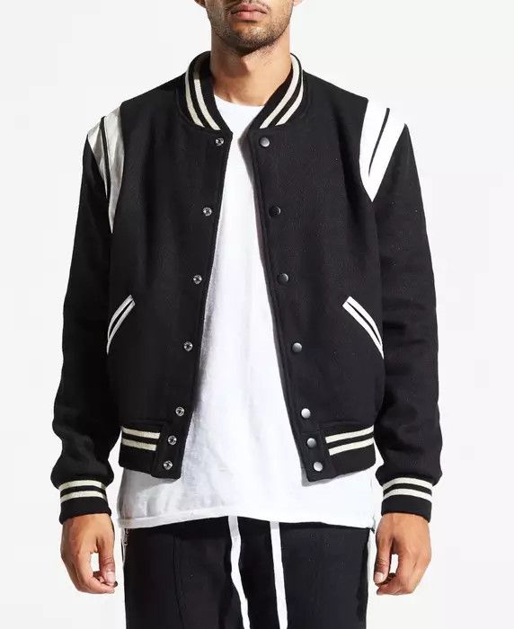 Embellish Saint Laurent Style Black Varsity Jacket Size US XL / EU 56 / 4 - 1 Thumbnail