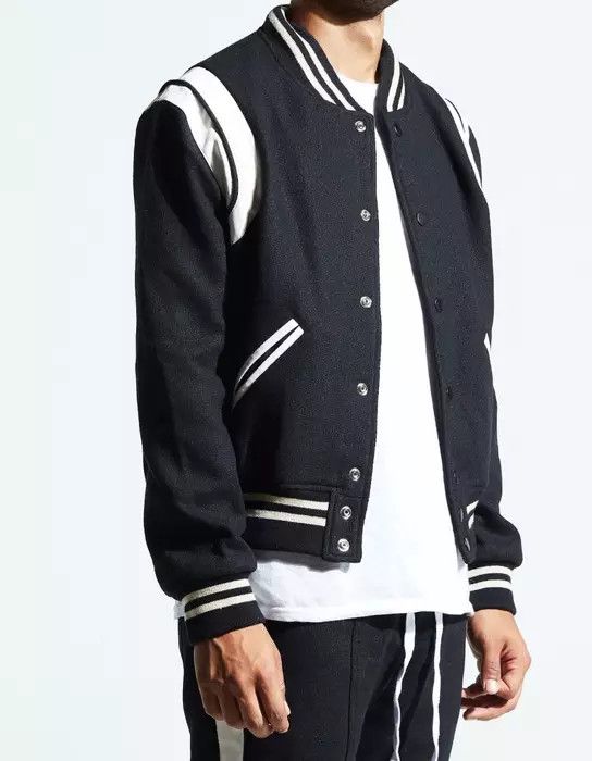 Embellish Saint Laurent Style Black Varsity Jacket Size US XL / EU 56 / 4 - 2 Thumbnail