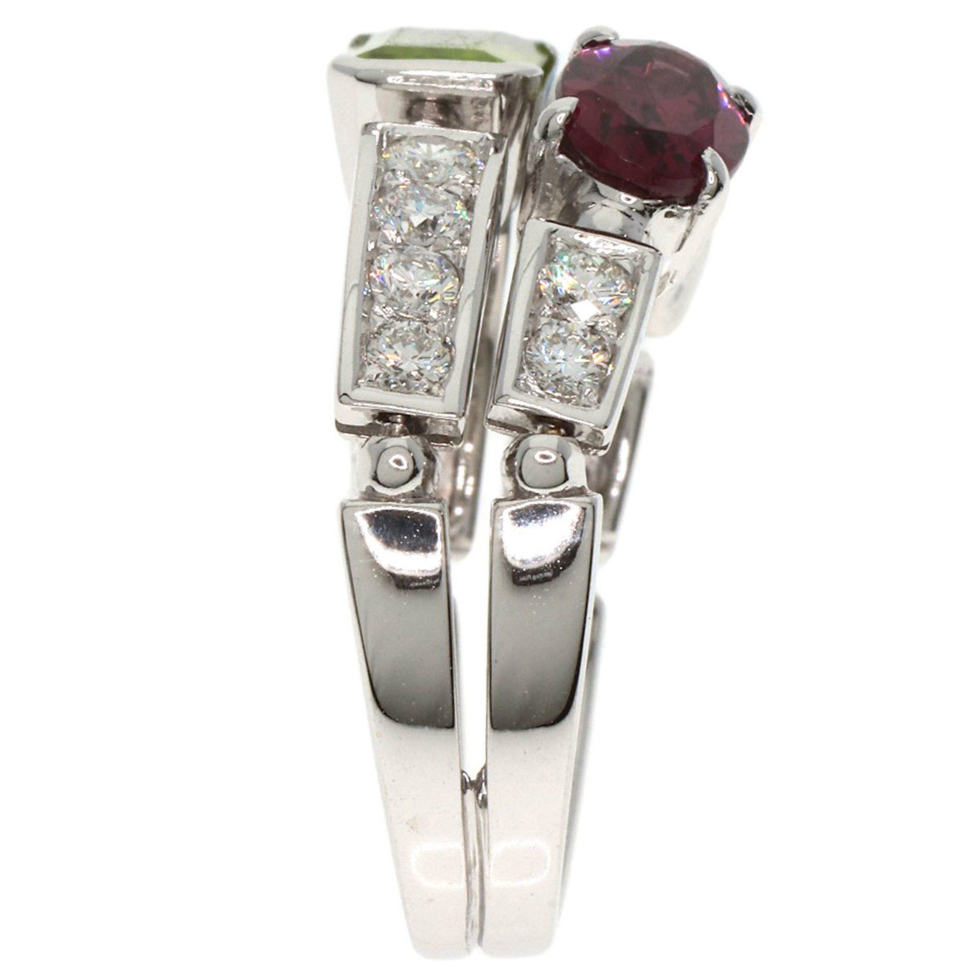 BVLGARI Allegra Diamond and Multicolor Stone Ring in 18K White