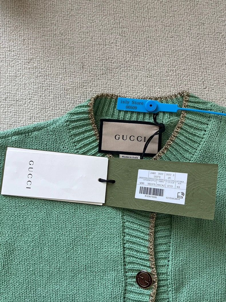 Gucci Gucci FW22 Solid Green Cardigan Size US XS / EU 42 / 0 - 5 Thumbnail