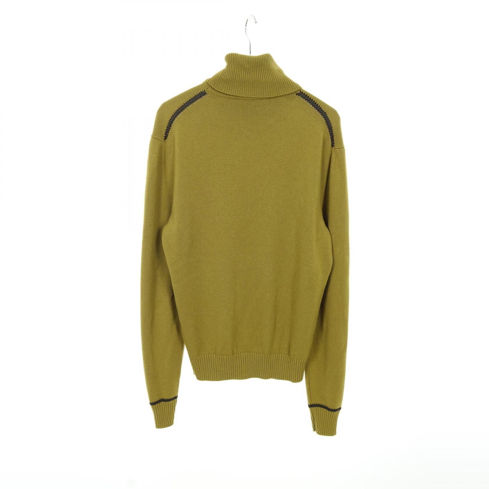 Hermes Hermes Hermes detail cuir tresse Wool Leather Knitwear Leather Tops Size ONE SIZE - 2 Thumbnail