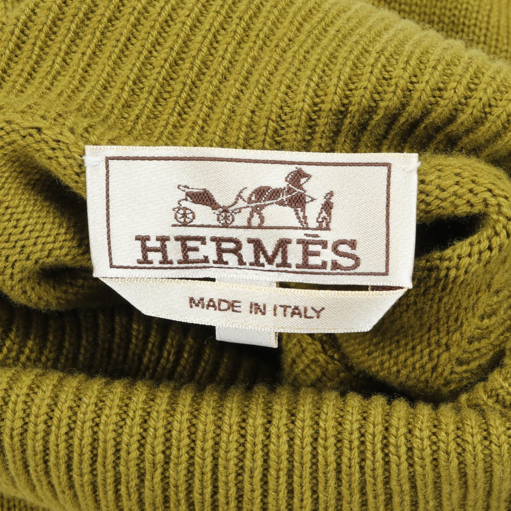 Hermes Hermes Hermes detail cuir tresse Wool Leather Knitwear Leather Tops Size ONE SIZE - 3 Thumbnail