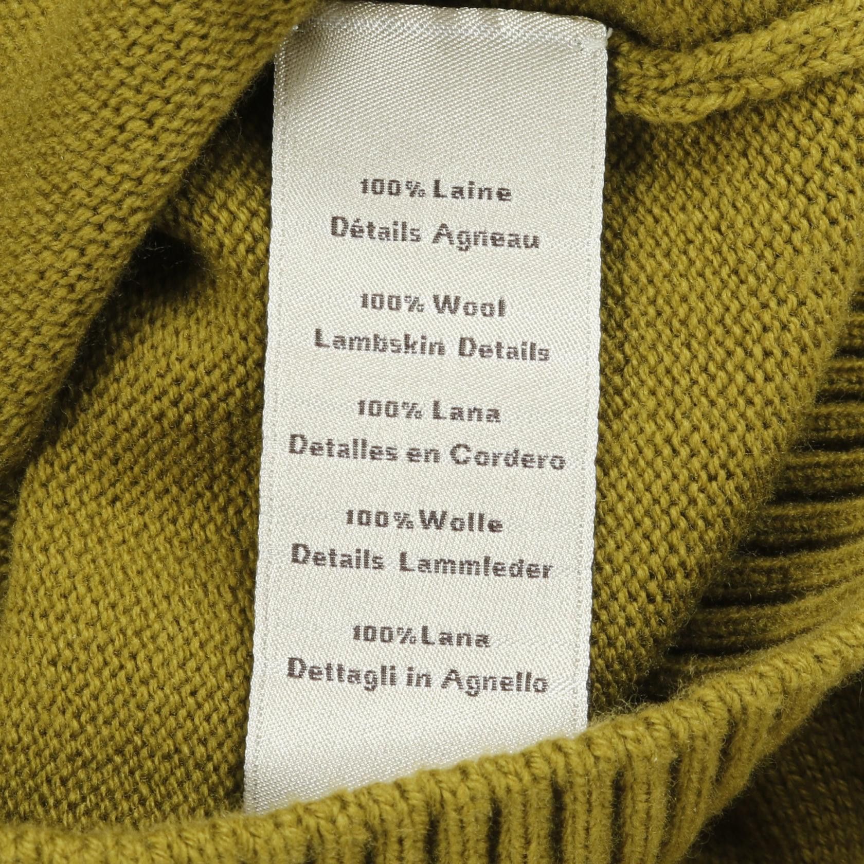 Hermes Hermes Hermes detail cuir tresse Wool Leather Knitwear Leather Tops Size ONE SIZE - 4 Thumbnail