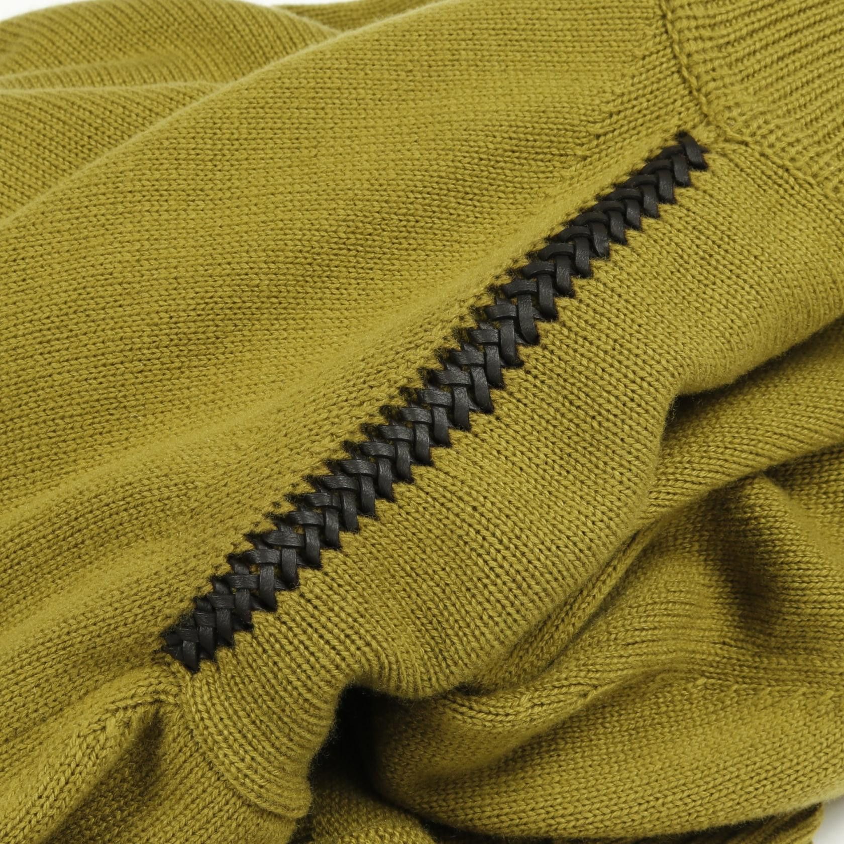 Hermes Hermes Hermes detail cuir tresse Wool Leather Knitwear Leather Tops Size ONE SIZE - 9 Thumbnail