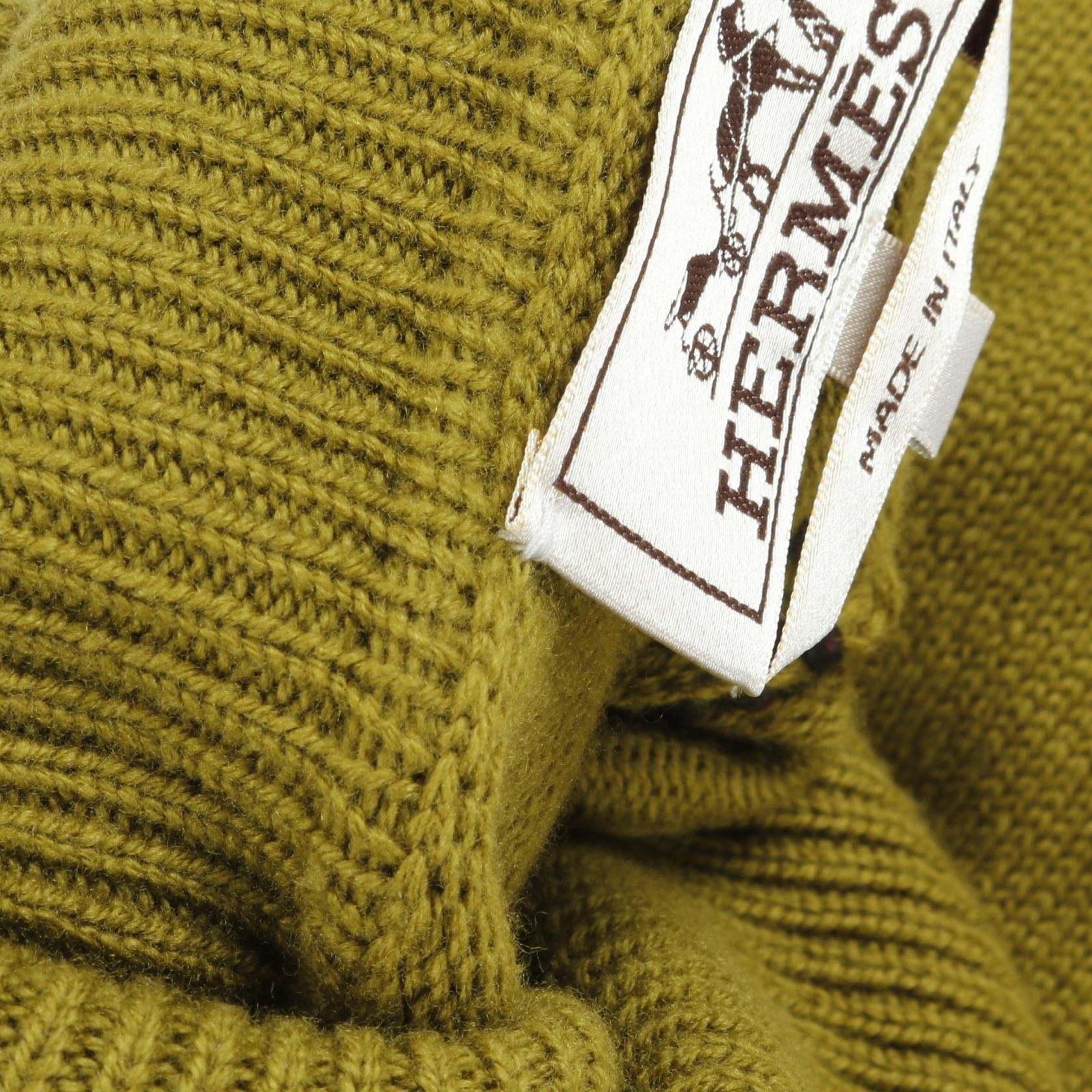 Hermes Hermes Hermes detail cuir tresse Wool Leather Knitwear Leather Tops Size ONE SIZE - 5 Thumbnail