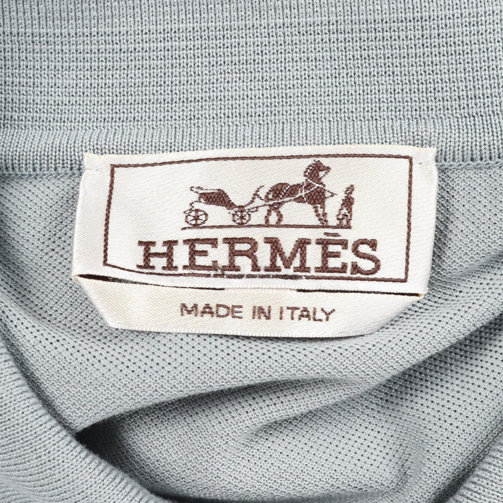 Hermes Hermes H Embroidery Cotton Polo Shirt Cotton Tops DUTY FREE for USA