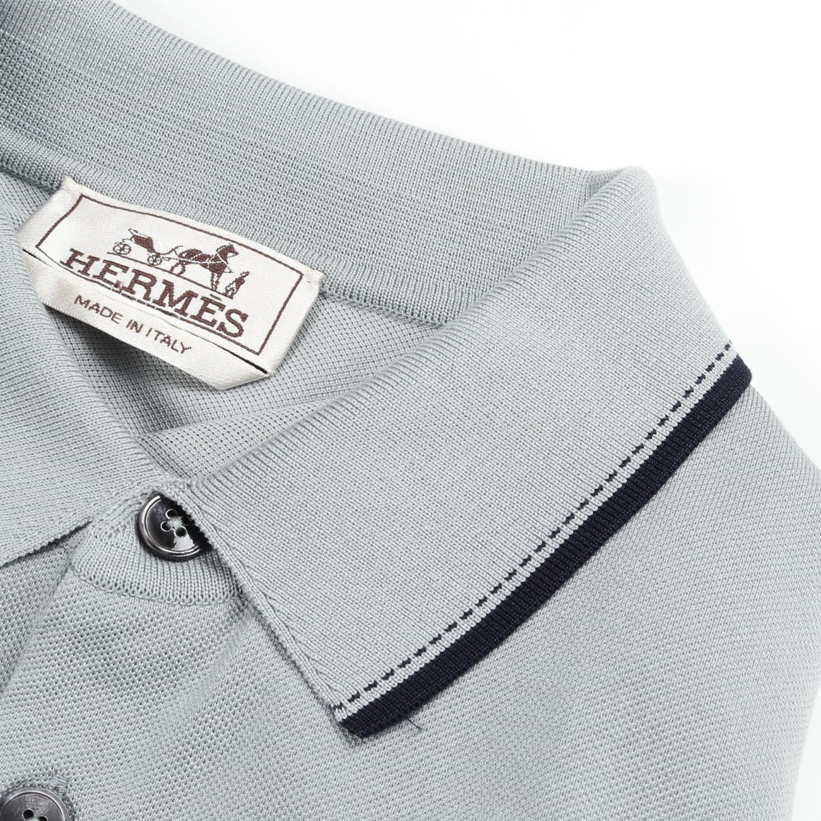 Hermes Hermes H Embroidery Cotton Polo Shirt Cotton Tops DUTY FREE for USA
