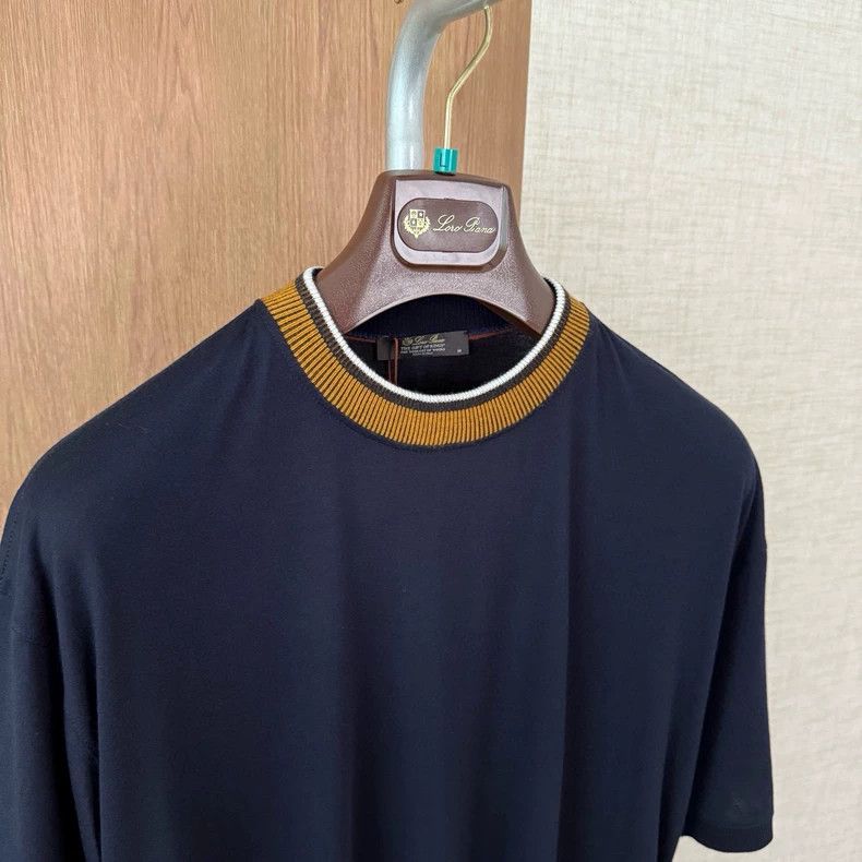 Ermenegildo Zegna Loro Piana Navy Short Sleeve T-Shirt Size US M / EU 48-50 / 2 - 4 Thumbnail