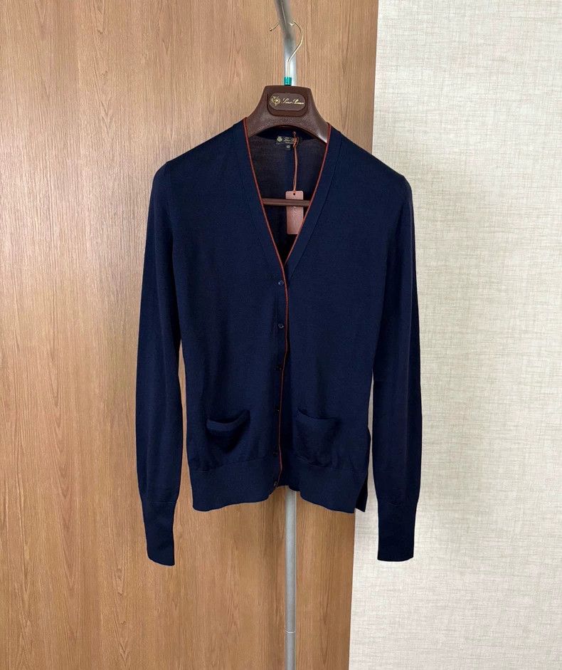 Loro Piana Loro Piana Women's Navy Wool Cardigan Size US M / EU 48-50 / 2 - 2 Thumbnail