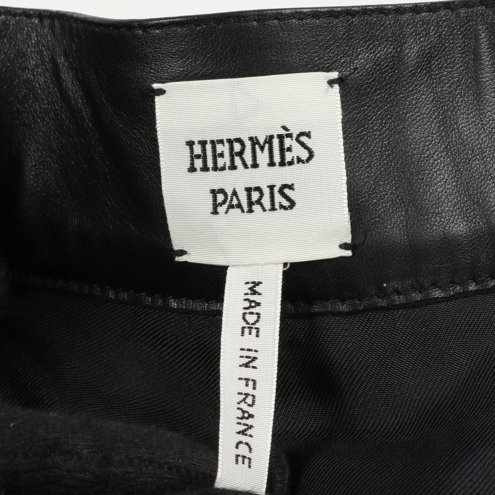 Hermes Hermes Hermes Pants Wool Lamb Leather Pants Leather Bottoms Size ONE SIZE - 3 Thumbnail