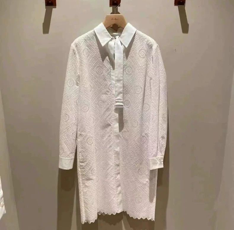 Loro Piana Loro Piana White Lace Shirt Dress Size US M / EU 48-50 / 2 - 5 Thumbnail