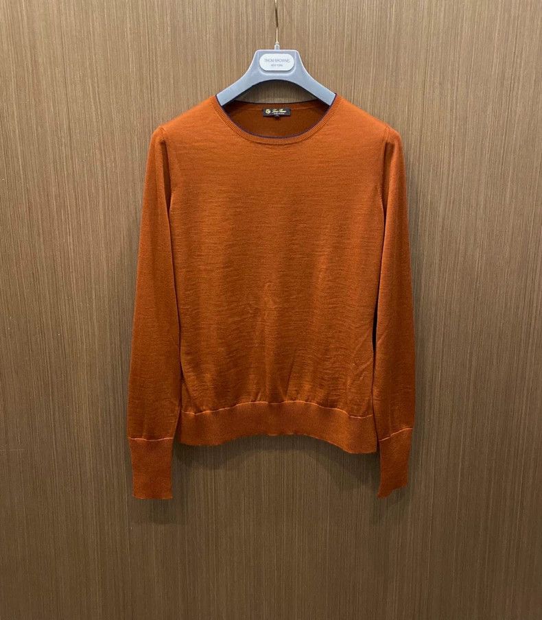 Loro Piana Loro Piana Orange Crewneck Knit Sweater Size US M / EU 48-50 / 2 - 2 Thumbnail