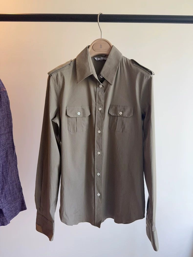 Loro Piana Loro Piana Cotton Silk Military Shirt Size US L / EU 52-54 / 3 - 2 Thumbnail