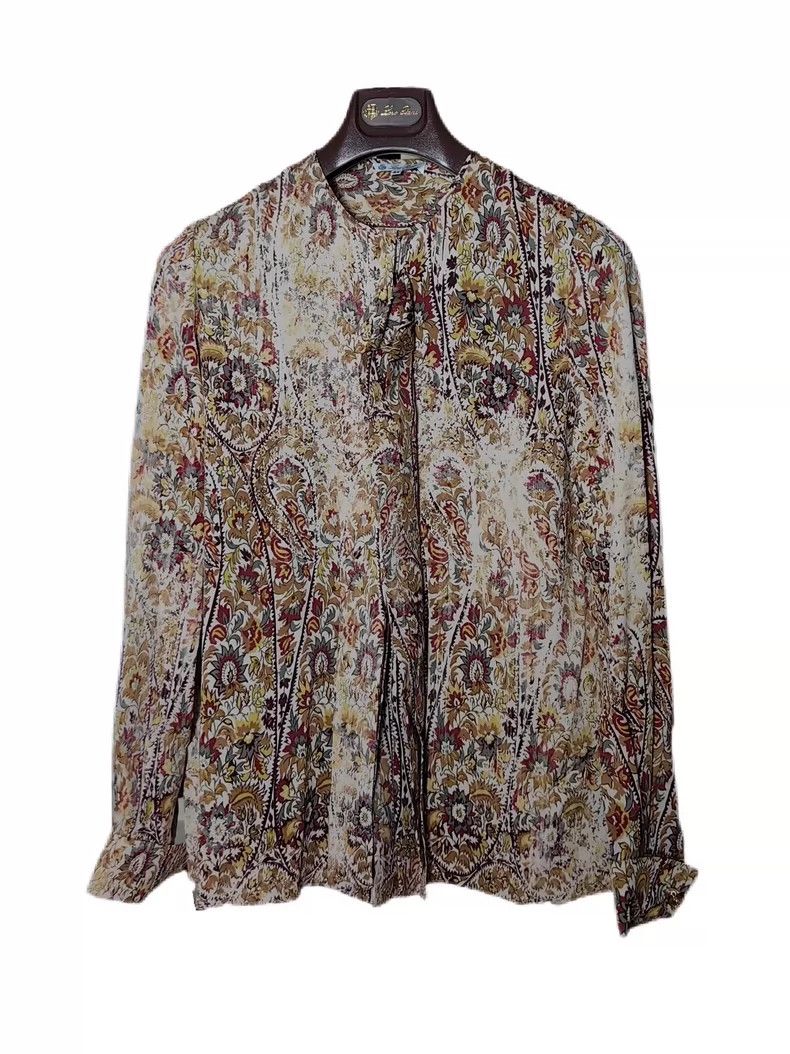 Loro Piana Loro Piana Women's Silk Floral Print Coat Size US L / EU 52-54 / 3 - 6 Thumbnail