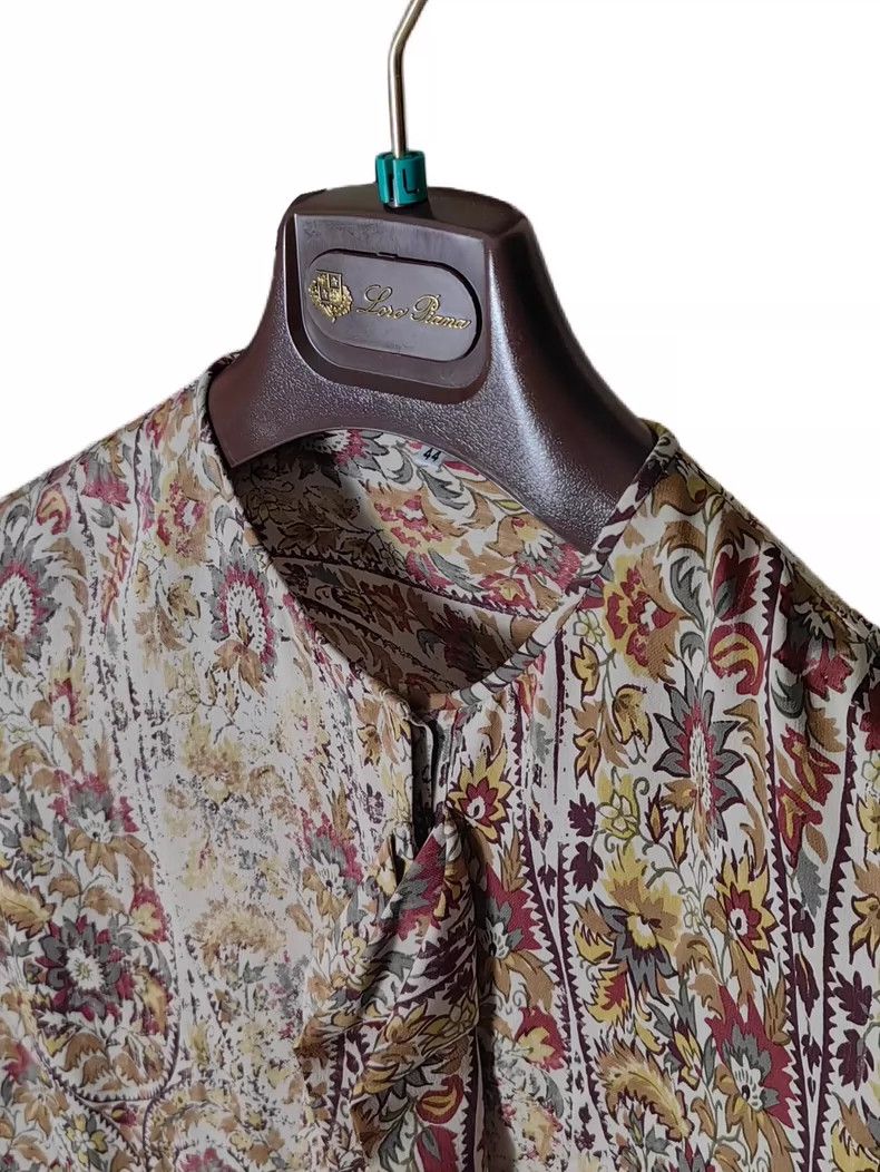 Loro Piana Loro Piana Women's Silk Floral Print Coat Size US L / EU 52-54 / 3 - 3 Thumbnail