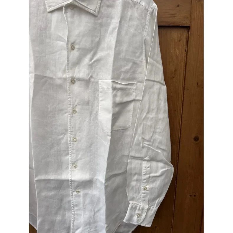 Ermenegildo Zegna Loro Piana Men's Linen Long Sleeve Shirt Size US M / EU 48-50 / 2 - 6 Thumbnail
