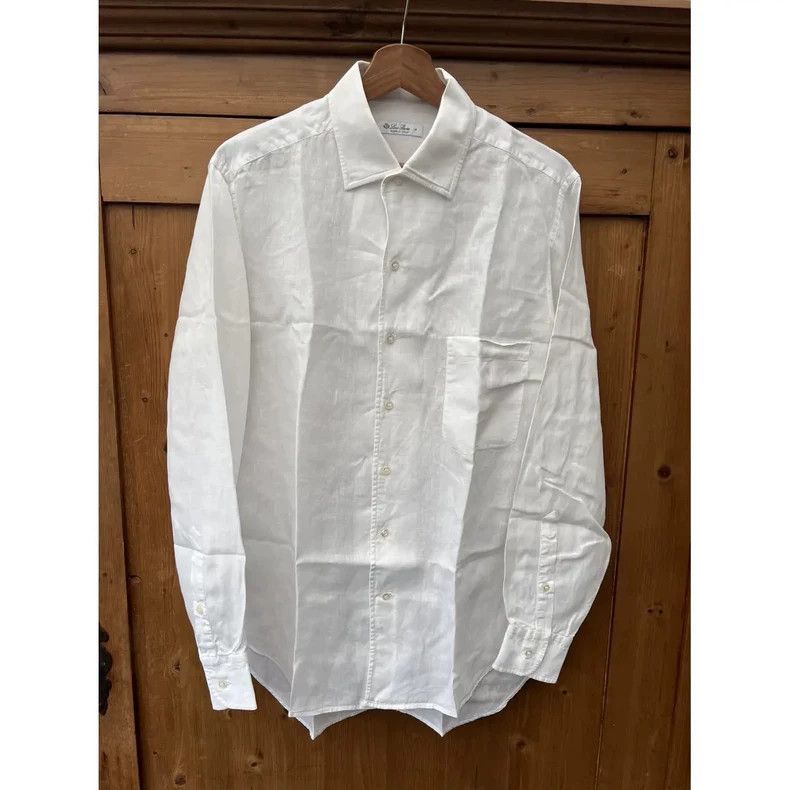 Ermenegildo Zegna Loro Piana Men's Linen Long Sleeve Shirt Size US M / EU 48-50 / 2 - 3 Thumbnail