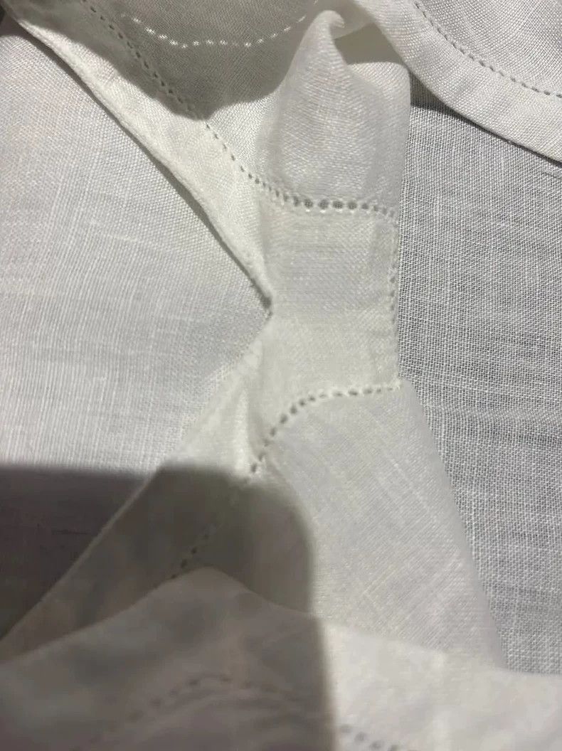 Ermenegildo Zegna LoroPiana Women's White Linen Shirt Size US M / EU 48-50 / 2 - 9 Thumbnail
