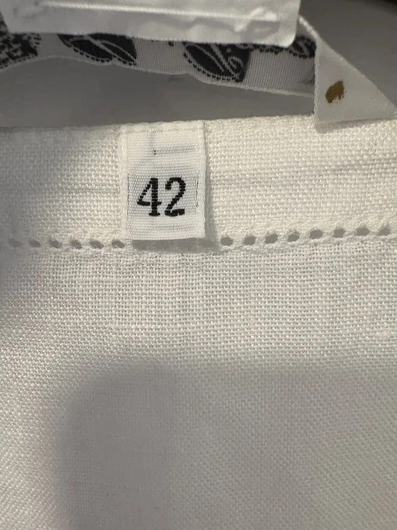 Ermenegildo Zegna LoroPiana Women's White Linen Shirt Size US M / EU 48-50 / 2 - 4 Thumbnail