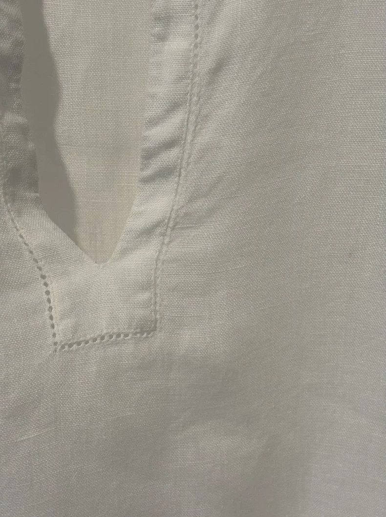Ermenegildo Zegna LoroPiana Women's White Linen Shirt Size US M / EU 48-50 / 2 - 7 Thumbnail