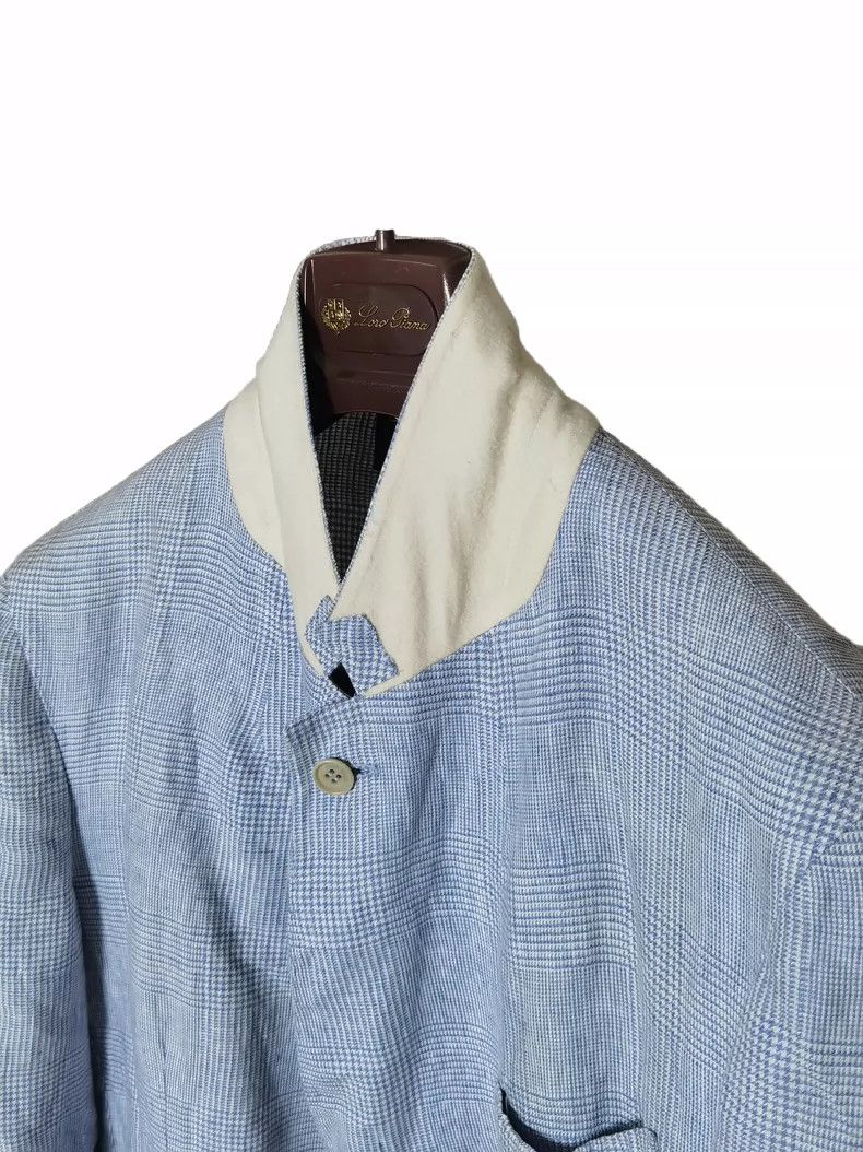 Ermenegildo Zegna Loro Piana Linen Windowpane Blazer Size US XXL / EU 58 / 5 - 6 Thumbnail