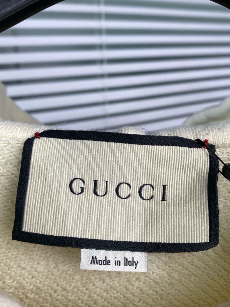Gucci Gucci Distressed Logo Hoodie Beige M Size US M / EU 48-50 / 2 - 8 Thumbnail