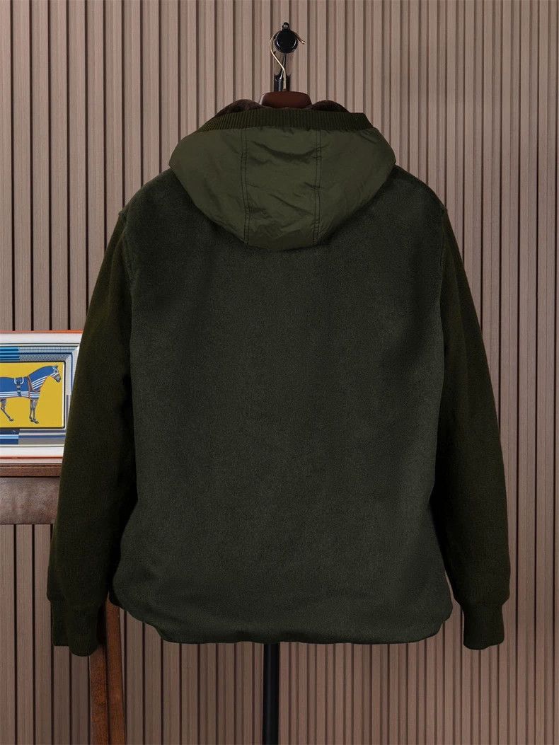 Ermenegildo Zegna Loro Piana Green Hooded Fur Jacket Size US XL / EU 56 / 4 - 4 Thumbnail