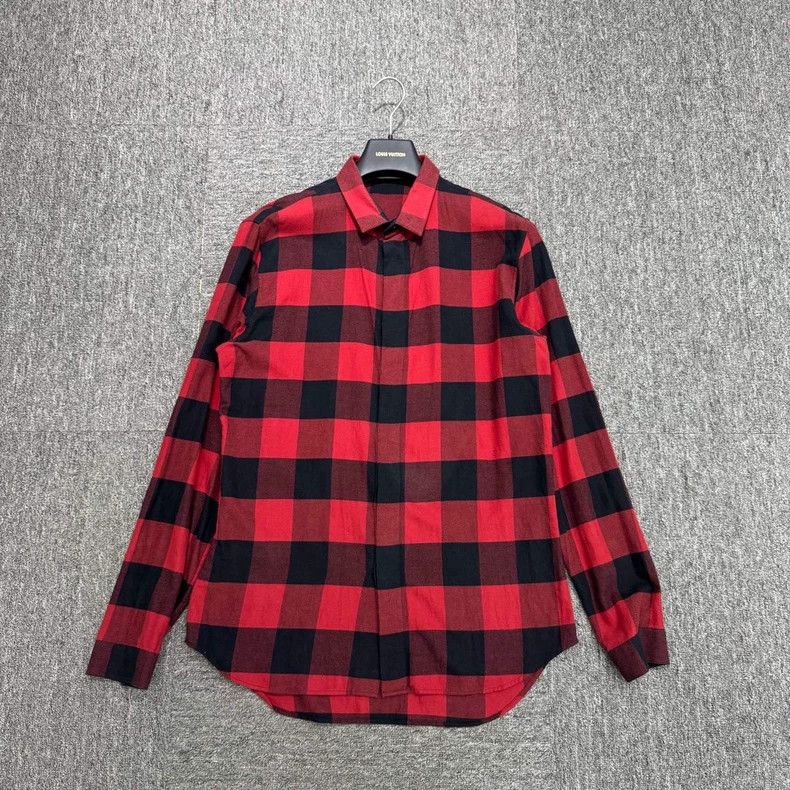 Dior Dior Black Red Plaid Long Sleeve Shirt Size US M / EU 48-50 / 2 - 2 Thumbnail