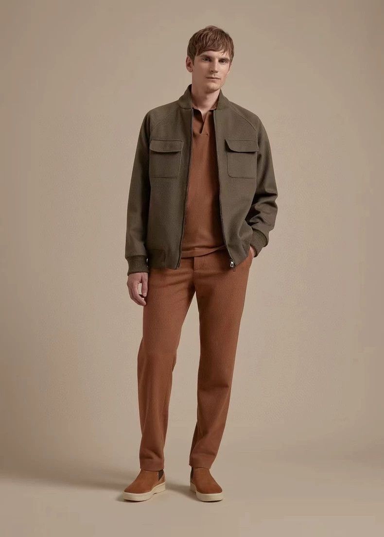 Loro Piana Loro Piana Men's Vicuna Bomber Jacket Size US XXL / EU 58 / 5 - 4 Thumbnail