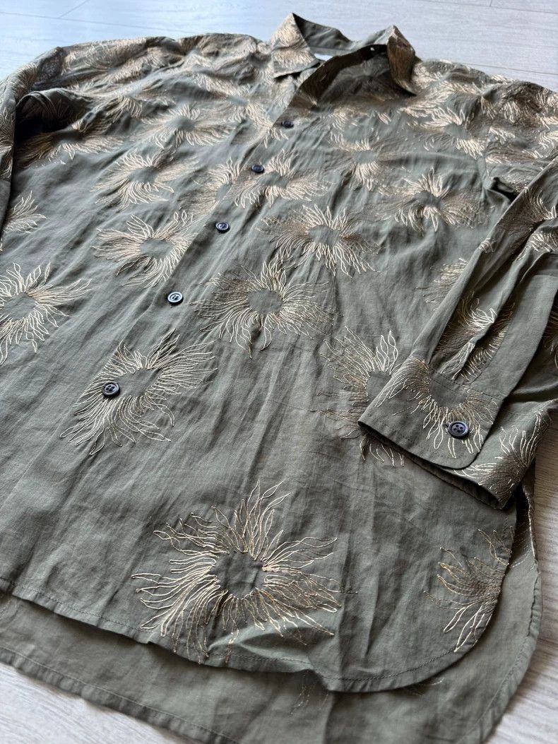 Dries Van Noten Dries van Noten Gold Embroidered Cotton Shirt Size US M / EU 48-50 / 2 - 6 Thumbnail