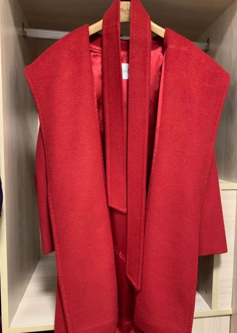 Max Mara MaxMara Rialto Red Robe Coat with Hood Size US M / EU 48-50 / 2 - 2 Thumbnail