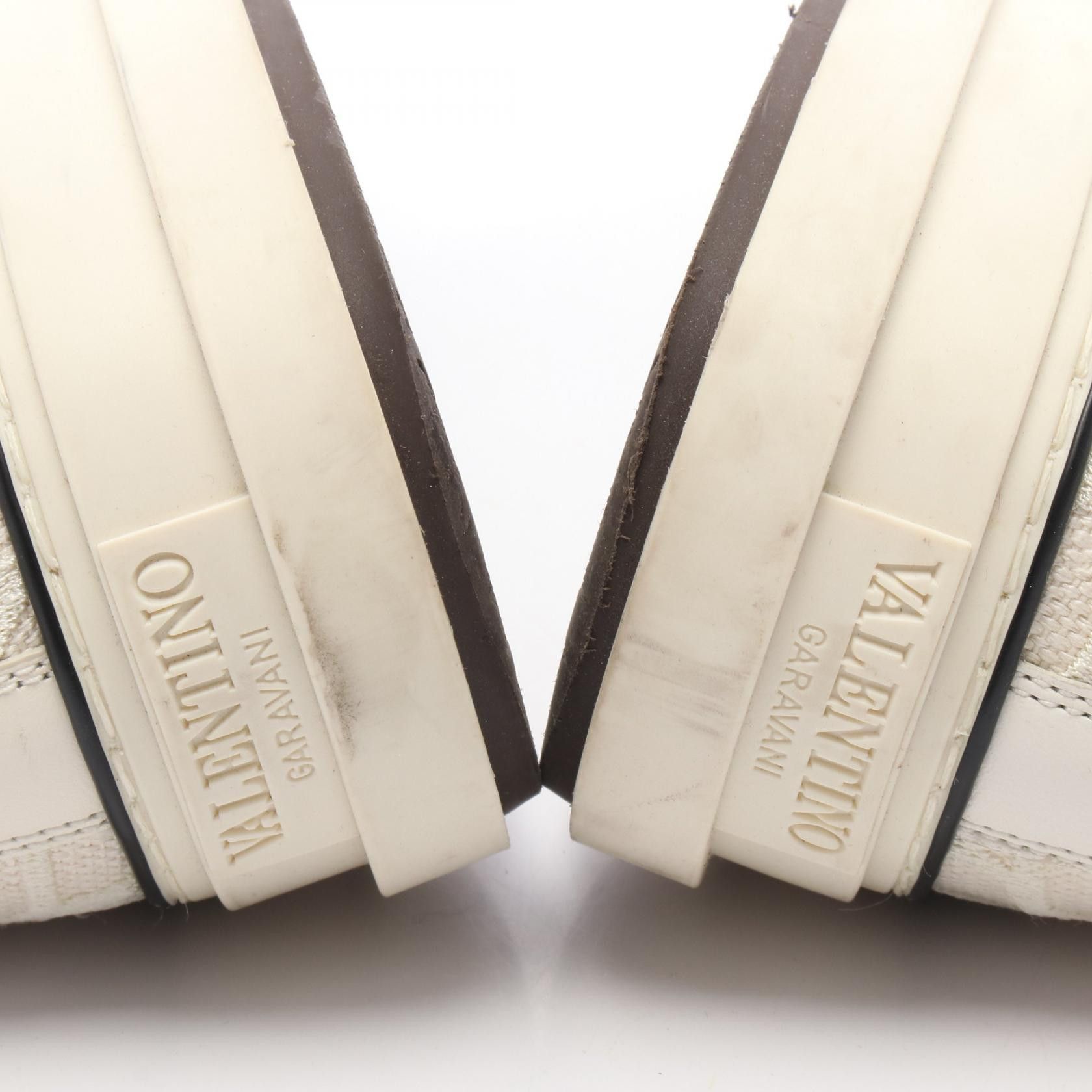 Valentino Valentino Valentino Toile Iconographe Canvas Leather Sneakers Canvas Shoes Size ONE SIZE - 9 Thumbnail