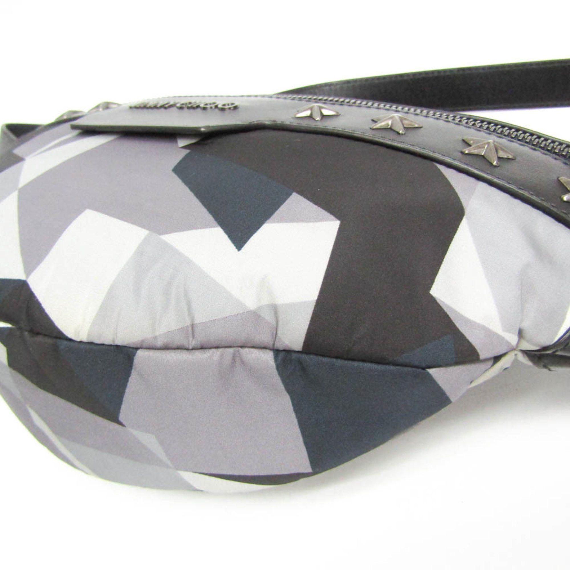 Jimmy Choo Jimmy Choo DERRY CNX Star Studs Men,Women Leather,Nylon Studded Fanny Pack,Sling Bag Black,Gray Size ONE SIZE - 6 Thumbnail