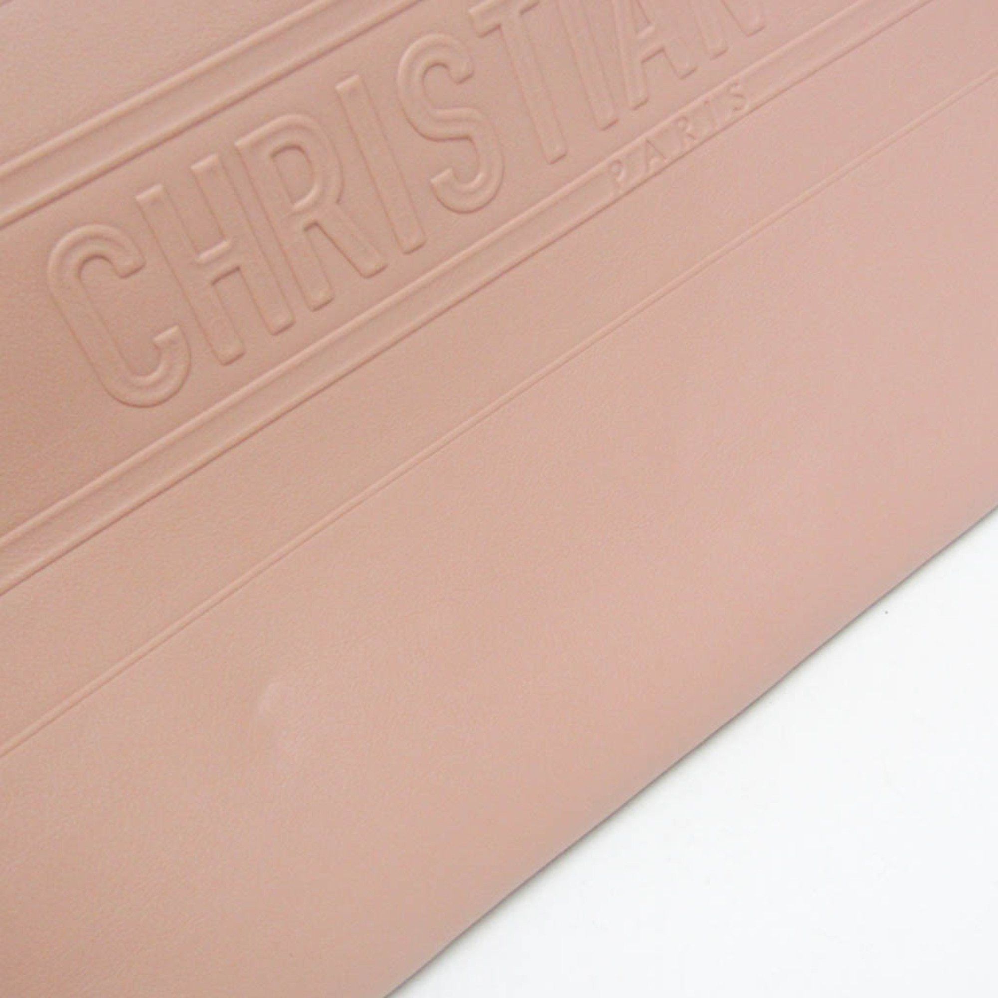 Dior Christian Dior Striped Logo Pouch Women,Men Leather Clutch Bag Pink Beige Size ONE SIZE - 8 Thumbnail