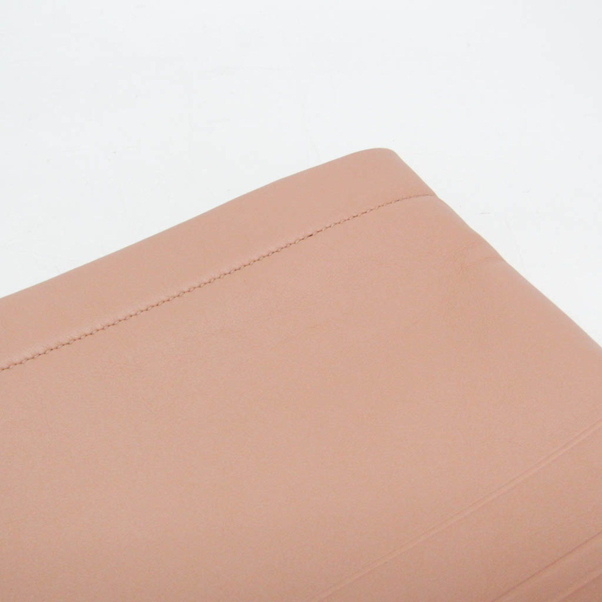 Dior Christian Dior Striped Logo Pouch Women,Men Leather Clutch Bag Pink Beige Size ONE SIZE - 6 Thumbnail