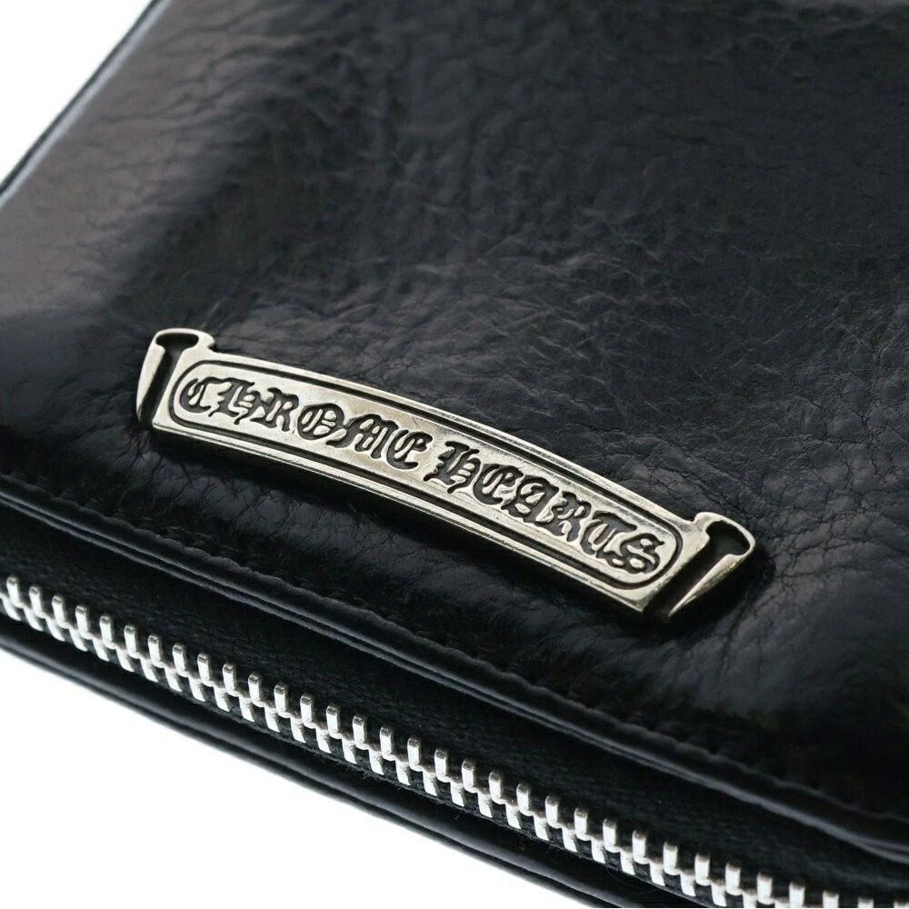 Chrome Hearts Sq Zip Bill Square Round Leather Wallet In