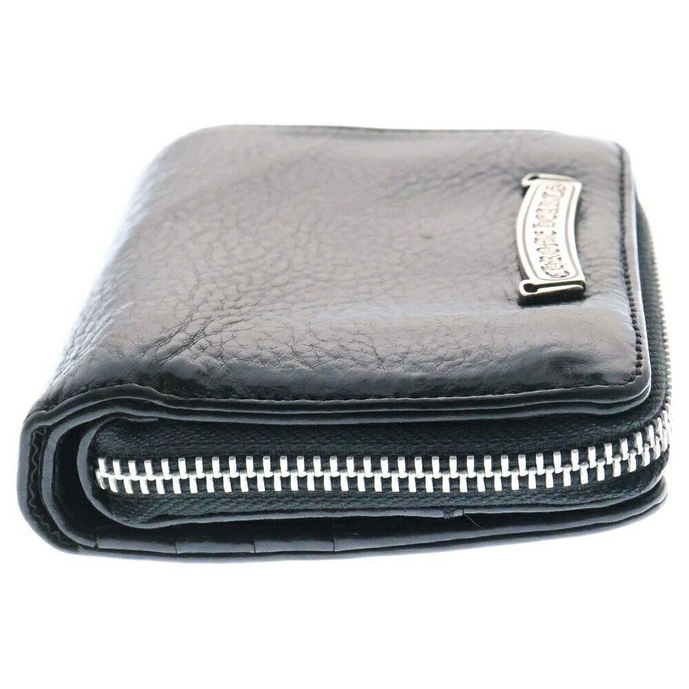 Chrome Hearts Sq Zip Bill Square Round Leather Wallet In