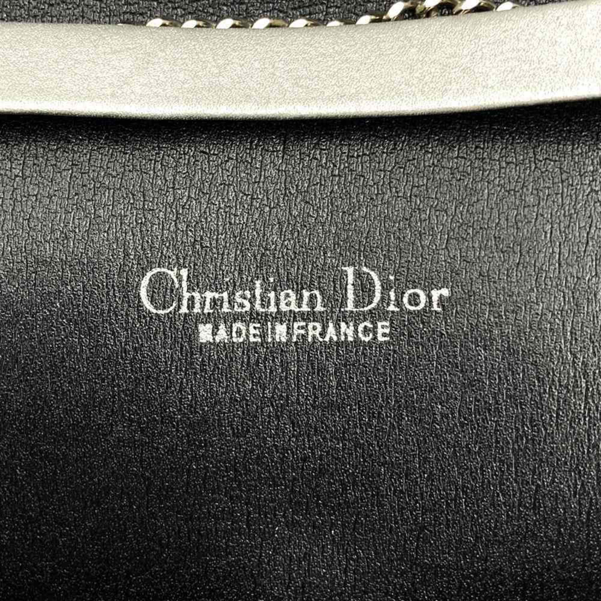 Dior Christian Dior Chain Shoulder Bag Glitter Thread Canvas Navy Women's Size ONE SIZE - 9 Thumbnail