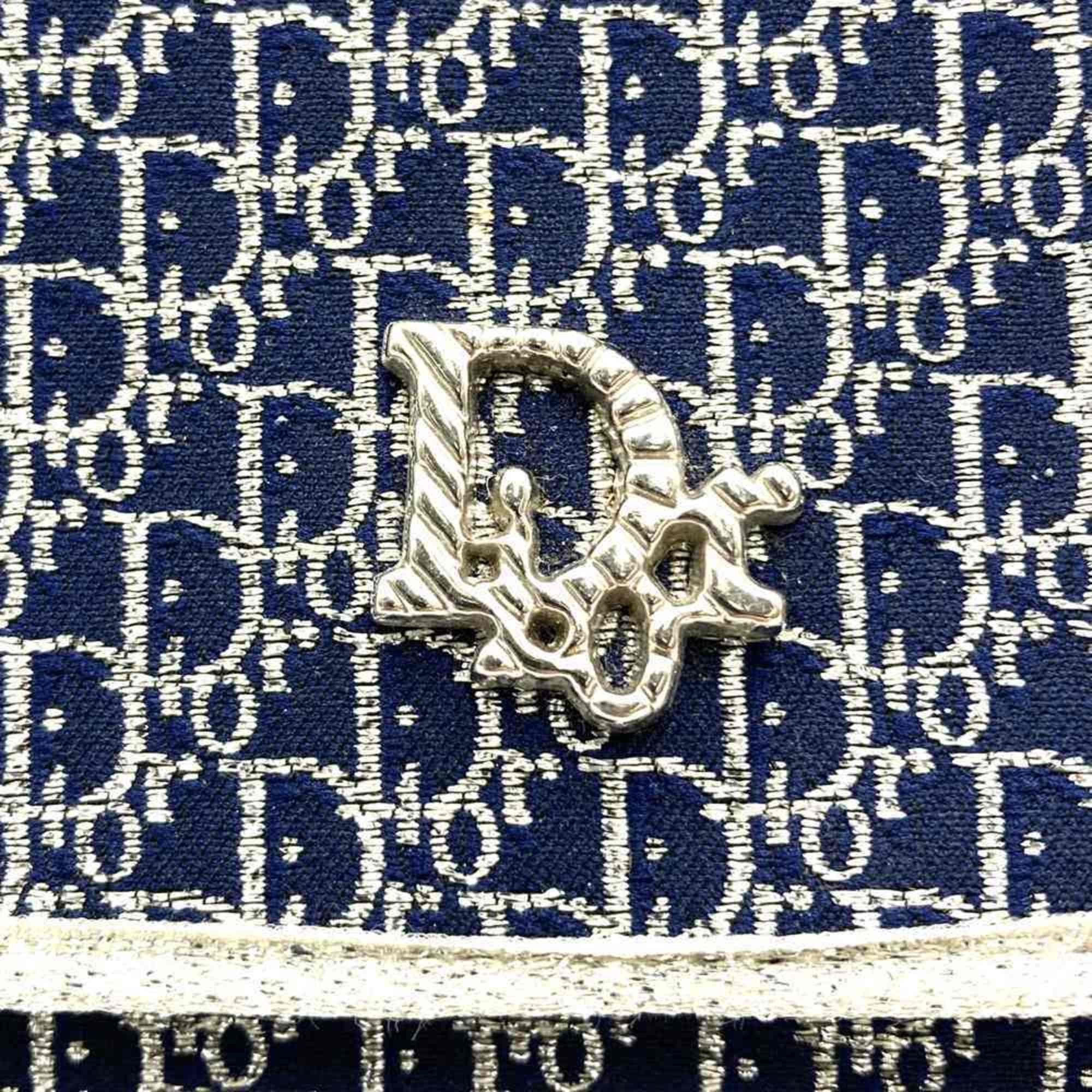 Dior Christian Dior Chain Shoulder Bag Glitter Thread Canvas Navy Women's Size ONE SIZE - 2 Thumbnail