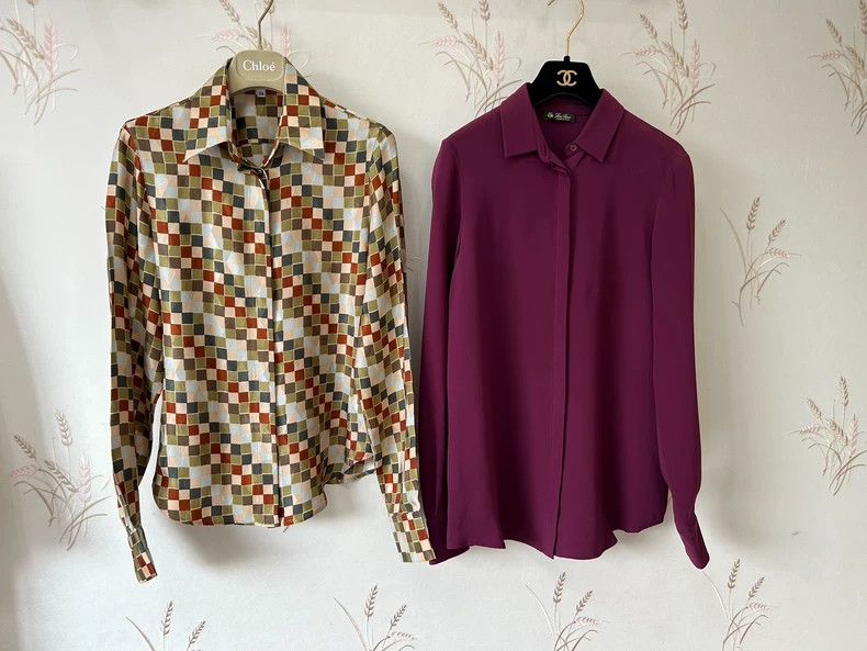 Vintage Loro Piana Purple Silk Long Sleeve Shirt -dmc Size US M / EU 48-50 / 2 - 2 Thumbnail