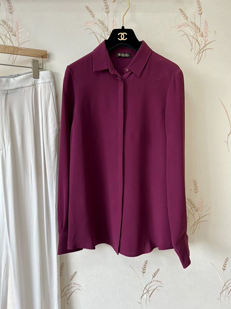 Vintage Loro Piana Purple Silk Long Sleeve Shirt -dmc Size US M / EU 48-50 / 2 - 3 Thumbnail