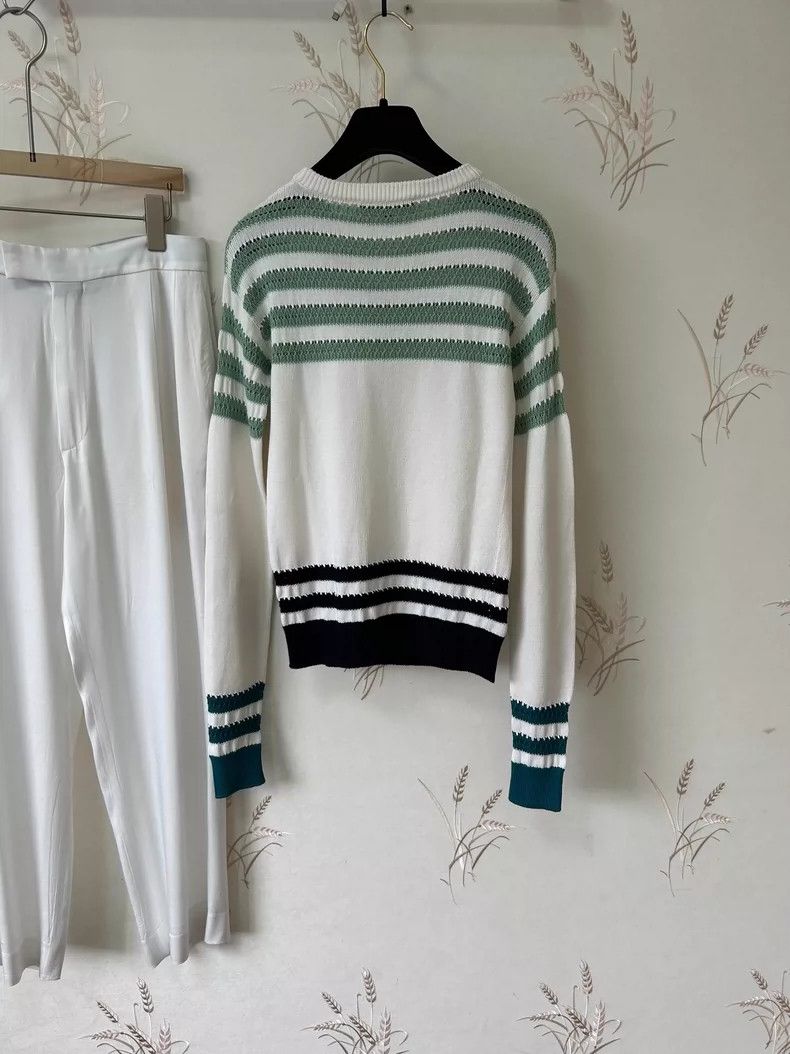 Loro Piana Loro Piana Striped Silk-Cotton Sweater -dmc Size US XS / EU 42 / 0 - 3 Thumbnail
